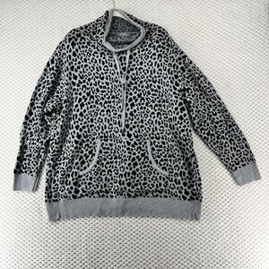 Lisa Rinna‎ Collection Leopard Print Cowl Neck Pullover Sweater 1X
